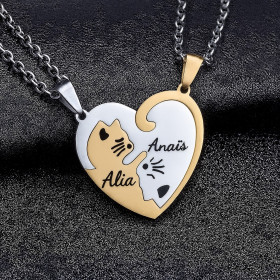 Collier Croix Chrétienne noir en Acier Inoxydable Personnalisable