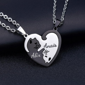 Collier Croix Chrétienne noir en Acier Inoxydable Personnalisable