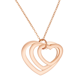 Collier 3 cœurs doré rose personnalisable avec prénoms – Cadeau émotion unique