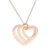Collier 3 cœurs doré rose personnalisable avec prénoms – Cadeau émotion unique
