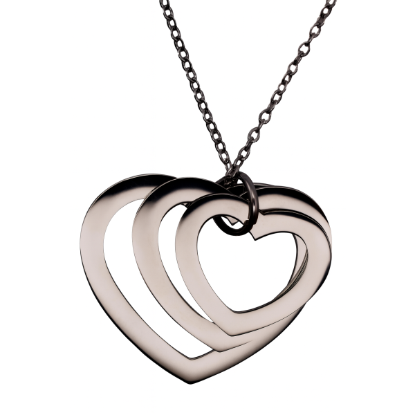 Collier 3 cœurs argenté personnalisable avec prénoms – Bijou gravé symbole d'amour
