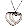 Collier 3 cœurs argenté personnalisable avec prénoms – Bijou gravé symbole d'amour