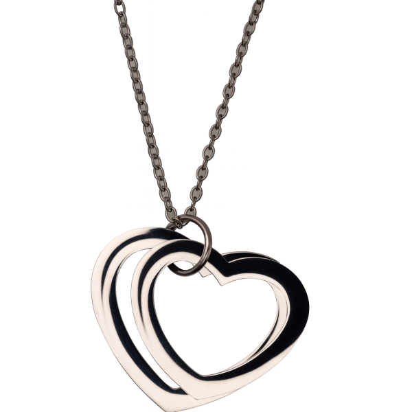 Collier 2 cœurs argenté personnalisable avec prénoms – Cadeau amour & amitié