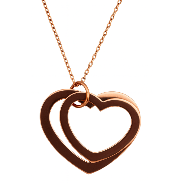 Collier 2 cœurs doré rose personnalisé avec prénoms – Cadeau romantique et unique
