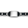 Bracelet homme acier inoxydable argenté carbone bleu personnalisable