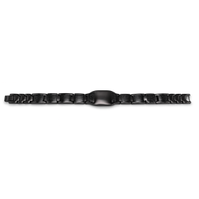 Bracelet noir acier inoxydable imitation carbone personnalisable