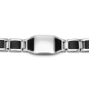Bracelet argenté imitation carbone en acier inoxydable personnalisable