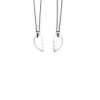 Collier cœur argenté personnalisable – Bijou duo en acier inoxydable