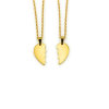 Collier 2 moitiés de cœur doré personnalisable – Bijou couple gravé
