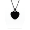 Collier cœur noir personnalisable – Bijou gravé en acier inoxydable