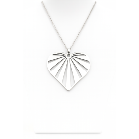 Collier cœur argenté personnalisable jusqu’à 9 prénoms – Bijou gravé famille