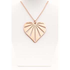 Collier cœur doré rose personnalisable jusqu’à 9 prénoms – Bijou famille gravé