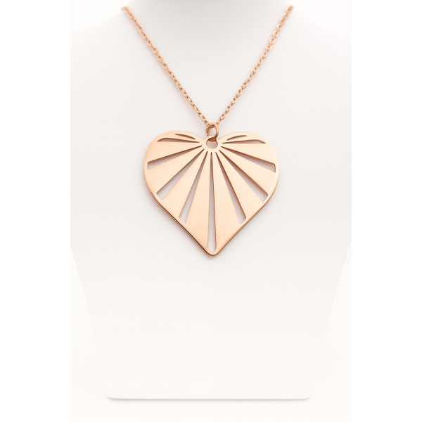 Collier cœur doré rose personnalisable jusqu’à 9 prénoms – Bijou famille gravé