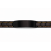 Gourmette noire et bleue personnalisable en acier inoxydable – Bracelet homme gravé