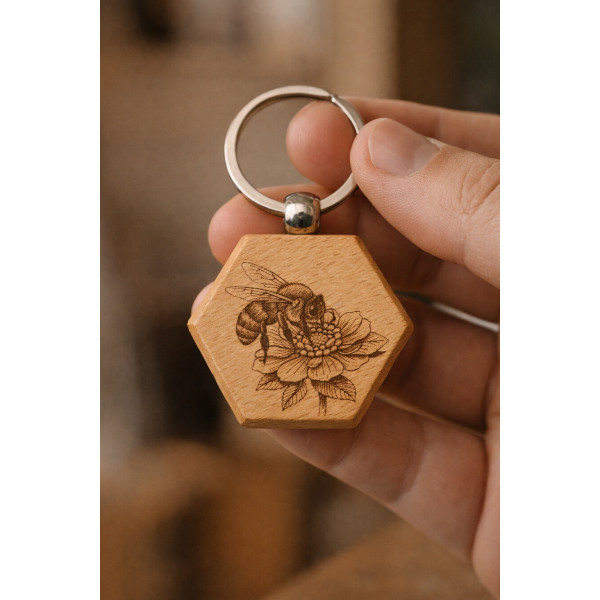 Porte Clés en Bois en Forme de Piste à Personnaliser .