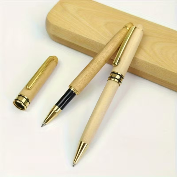 Coffret cadeau deux stylos en bois à personnaliser – Élégant & Unique