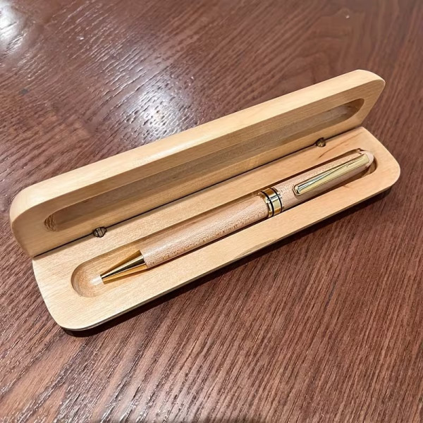 Stylo à bille bois personnalisé avec coffret en bois gravable