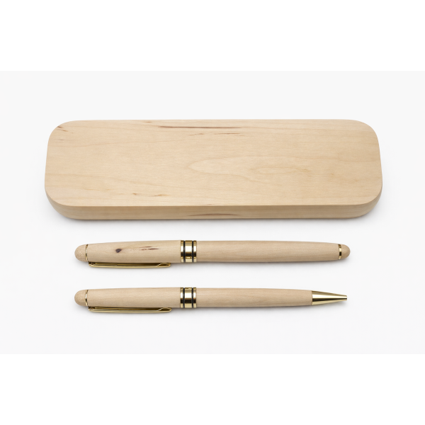 Coffret cadeau deux stylos en bois à personnaliser – Élégant & Unique