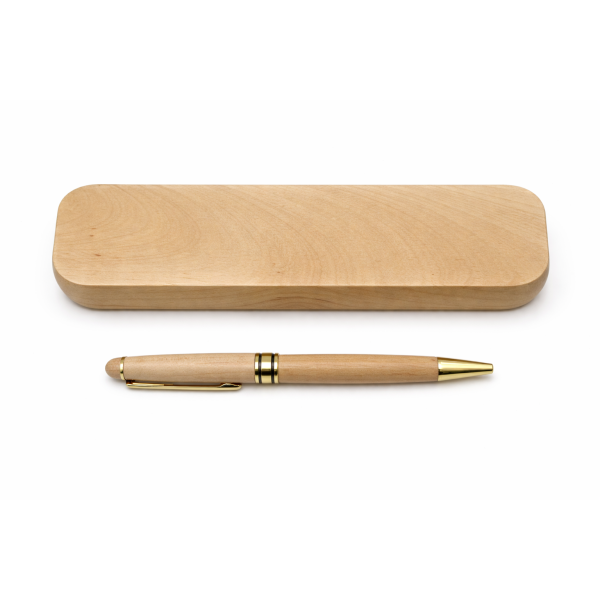 Stylo à bille bois personnalisé avec coffret en bois gravable