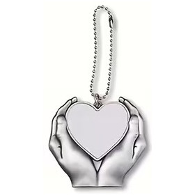 Pendentif main tenant un cœur personnalisable – Photo et message par sublimation