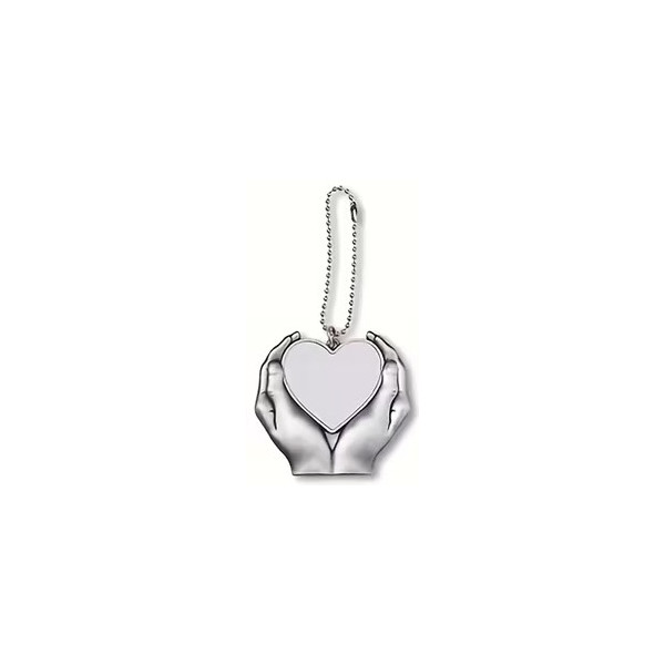 Pendentif main tenant un cœur personnalisable – Photo et message par sublimation