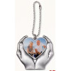 Pendentif main tenant un cœur personnalisable – Photo et message par sublimation