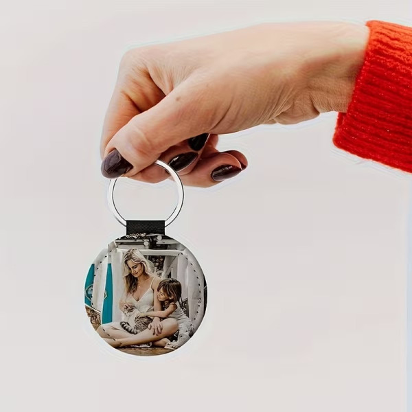 Porte-clés rond personnalisable par sublimation – Photo et souvenir en couleur