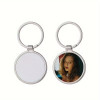 Porte-clés métallique rond personnalisable – Photo couleur et gravure laser
