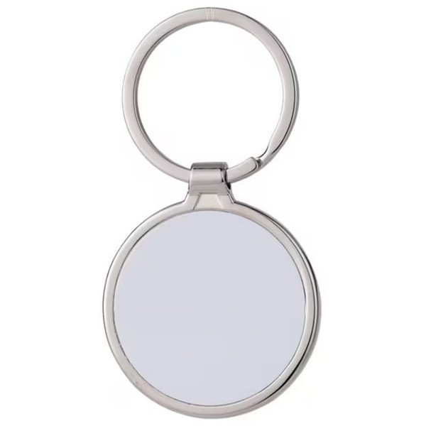 Porte-clés métallique rond personnalisable – Photo couleur et gravure laser