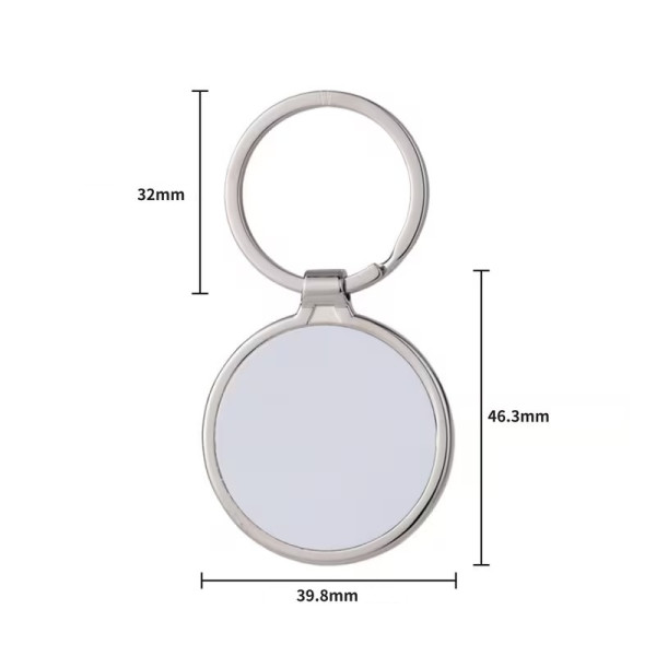 Porte-clés métallique rond personnalisable – Photo couleur et gravure laser