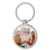 Porte-clés métallique rond personnalisable – Photo couleur et gravure laser