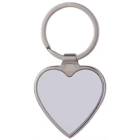 Porte-clés métallique cœur personnalisable – Photo couleur et gravure laser