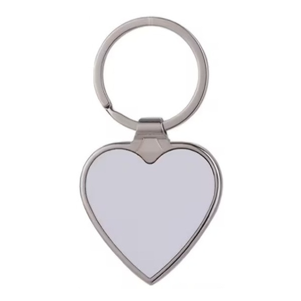 Porte-clés métallique cœur personnalisable – Photo couleur et gravure laser