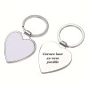Porte-clés métallique cœur personnalisable – Photo couleur et gravure laser