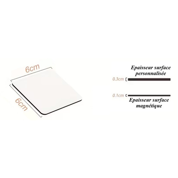 Magnet carré personnalisé 6x6 cm – Photo imprimée par sublimation