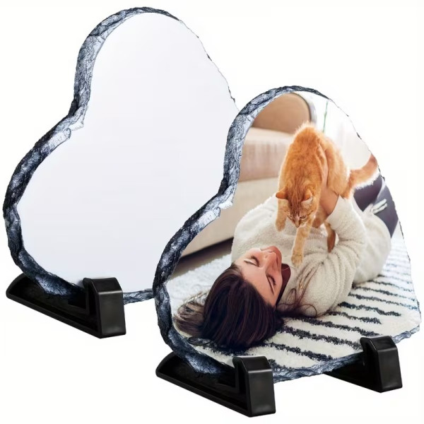Cœur en pierre personnalisé 15x15 cm – Photo par sublimation