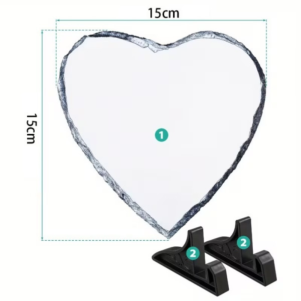 Cœur en pierre personnalisé 15x15 cm – Photo par sublimation