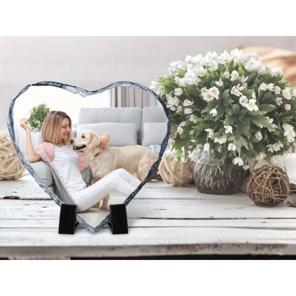 Cœur en pierre personnalisé 15x15 cm – Photo par sublimation