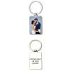 Porte-clés métallique rectangulaire personnalisable – Photo couleur et gravure laser