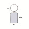 Porte-clés métallique rectangulaire personnalisable – Photo couleur et gravure laser