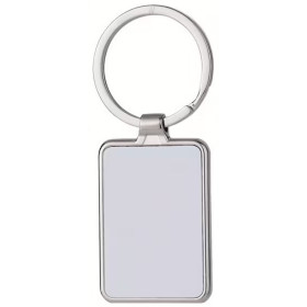 Porte-clés métallique rectangulaire personnalisable – Photo couleur et gravure laser
