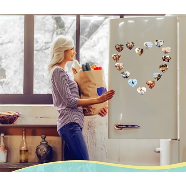 Magnet cœur personnalisable photo – Impression sublimation couleur