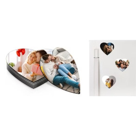 Magnet cœur personnalisable photo – Impression sublimation couleur
