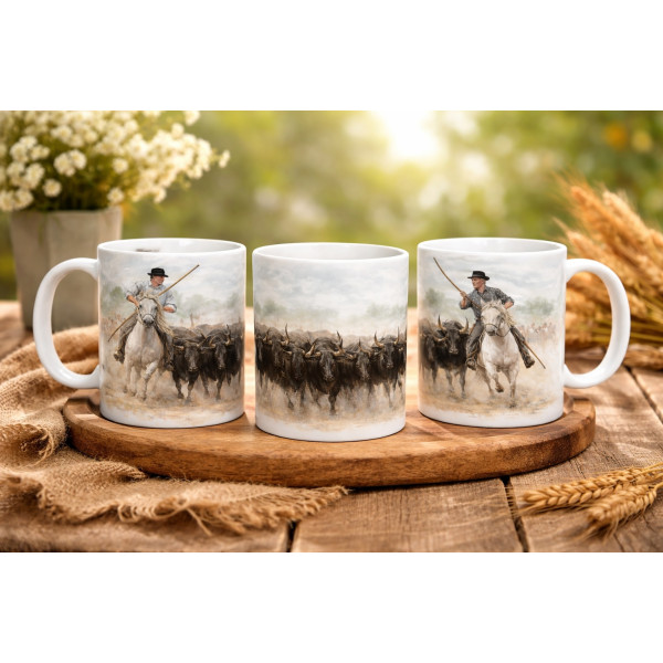 Mug Camargue 325 ml – Gardians et Taureaux en sublimation