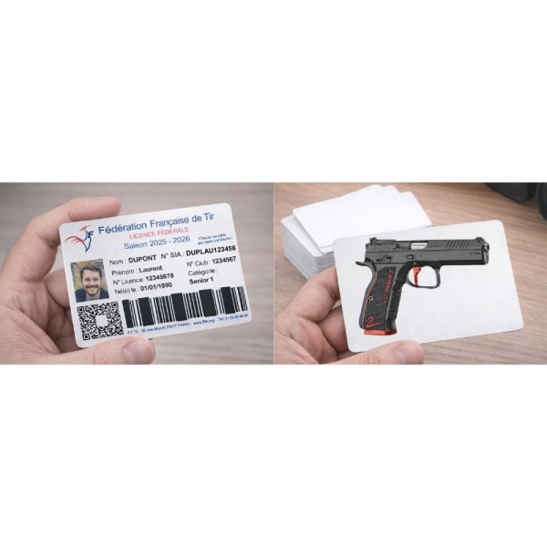 Licence de tir couleur sur carte aluminium – Recto / Verso Sublimation