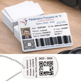 Licence de tir couleur aluminium + porte-clé TAG militaire