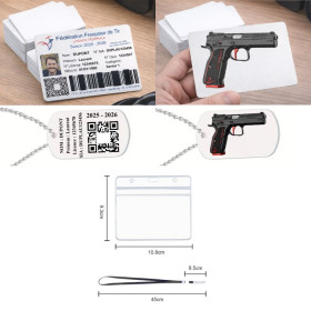 Licence de tir aluminium recto verso + TAG militaire + tour de cou