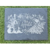 Planche à découper ardoise 24 x 32 cm Bon appétit - Plateau rectangulaire élégant