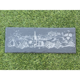 Plateau en ardoise 10 x 30 cm Domaine de vin - Assiette rectangulaire élégante