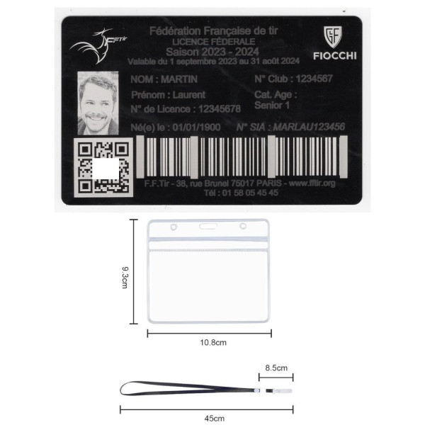 Gravure Laser Licence Tir Sportif FFTir - Carte Aluminium Personnalisé